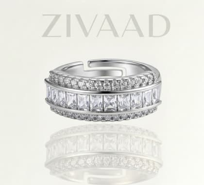 Baguette Crystal Adjustable Ring